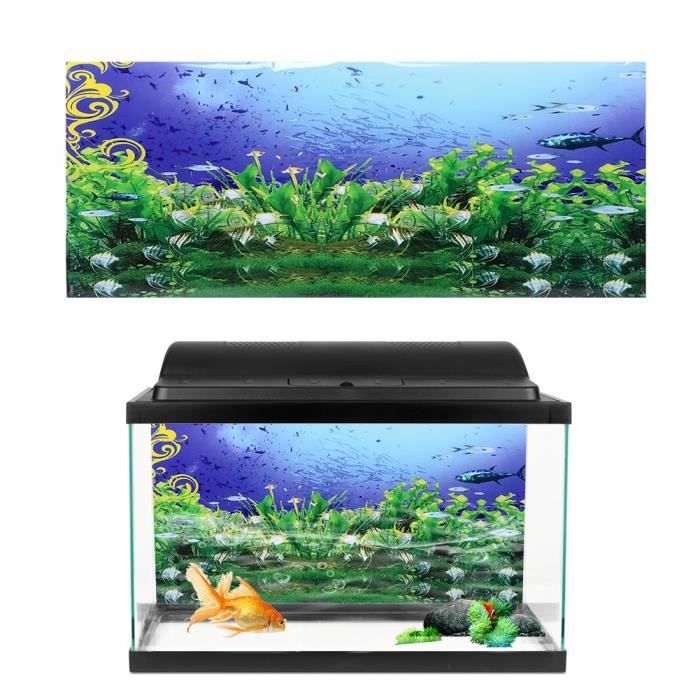 Meilleurs prix pour OMABETA Autocollant décoratif d’aquarium Affiche de fond, peinture décorative, autocollant en PVC, animalerie substrat 122*50 cm