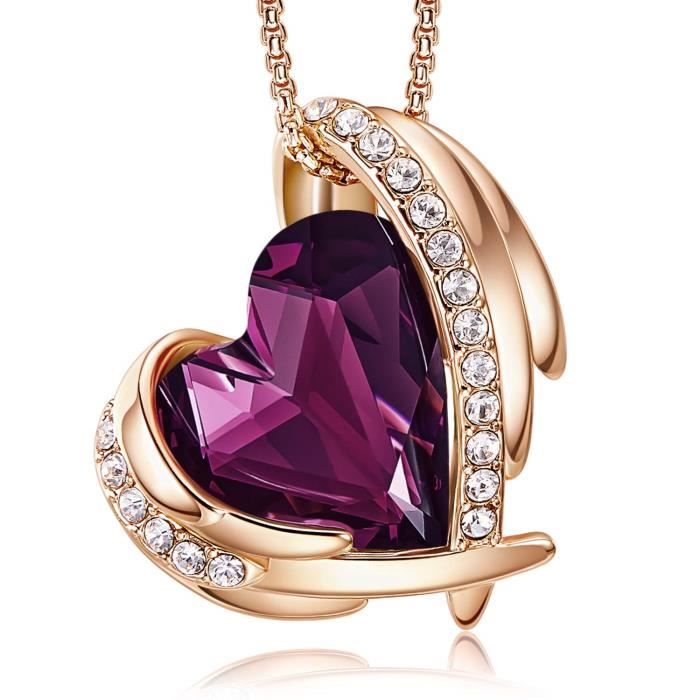 Collier élégant avec cristal violet main image 1