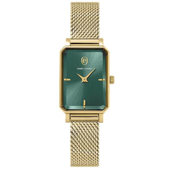 Quartz Femme ARIANE Doré Cadran Soleillé Vert Bracelet Acier milanais Doré 12M Quartz Femme ARIANE Doré Cadran Soleillé Vert Bracelet Acier milanais Doré 12M