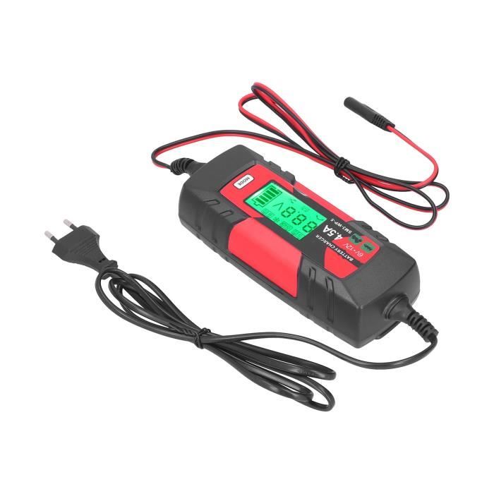 Qiilu mainteneur de batterie Chargeur de batterie de voiture 6V 12V Mainteneur automatique