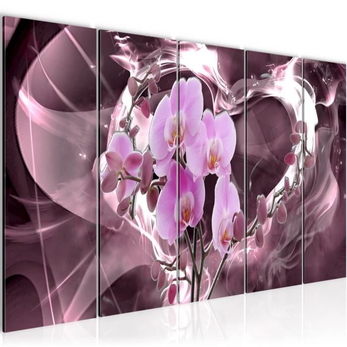 Tableau Sur Toile Intissée Lis Fleurs - Peinture Murale Runa Art 021856c - Décoration Salon Chambre Élégante Et Colorée