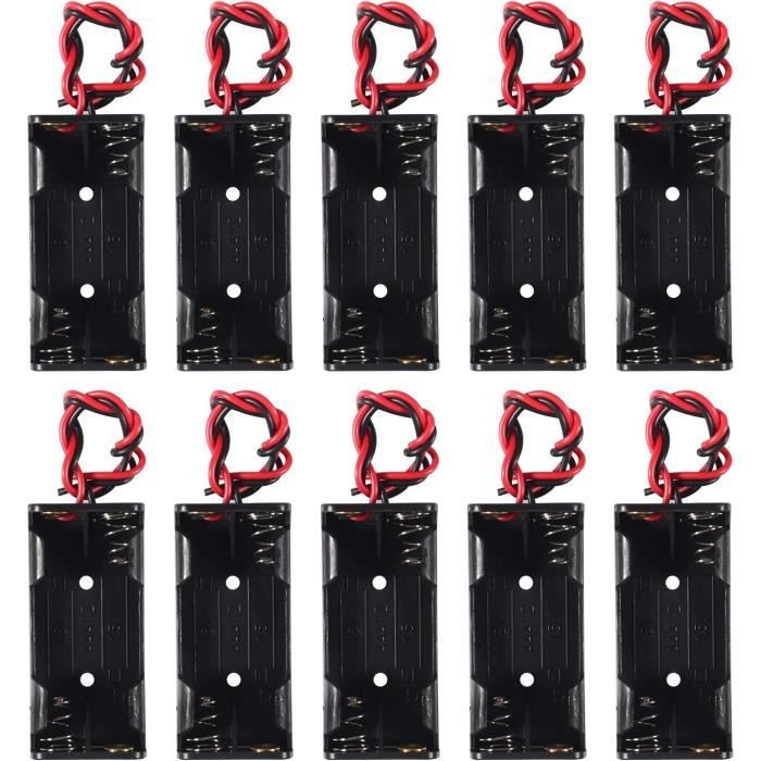 Lot De 10 Boîtiers De Rangement Pour Piles Aaa 3 V 2 Piles Aaa[J2984