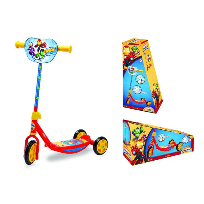 Trottinette 3 Roues Smoby Iron Man – Guidon Réglable 67 cm, Plateau Antidérapant - vue 5
