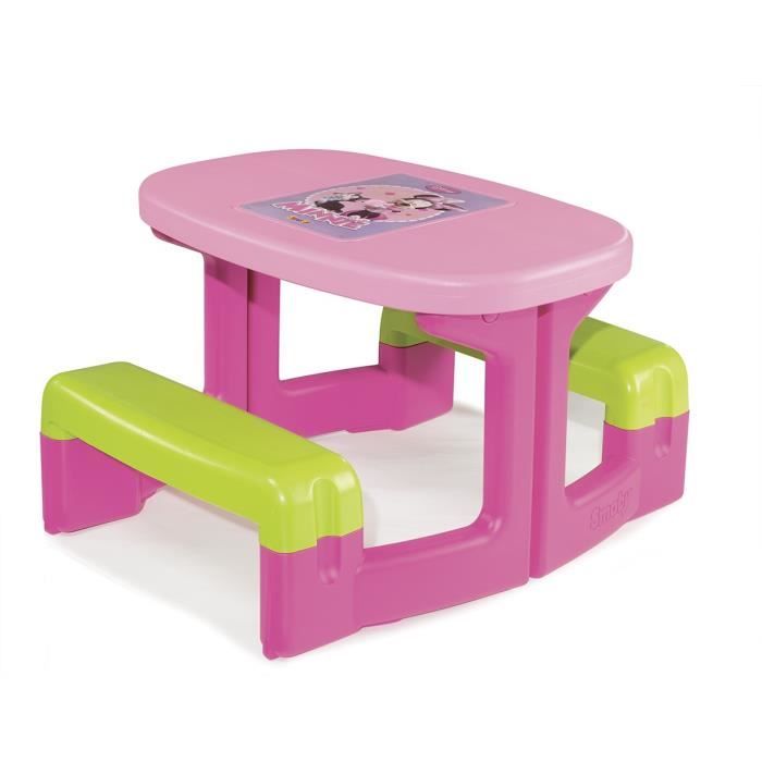 minnie table pique-nique enfant rose