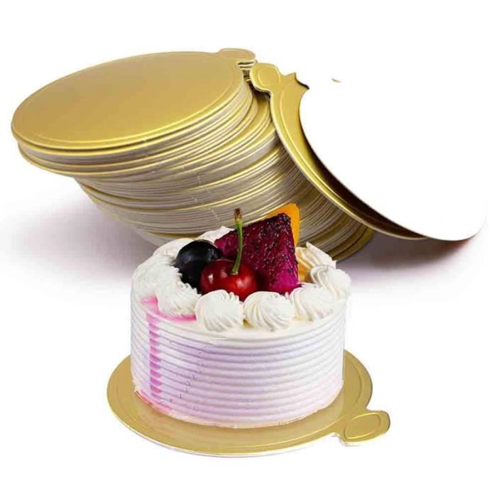 Lot de 200 mini planches à gâteau | Base ronde dorée double face pour  décorer gâteaux et pâtisseries | Idéal pour fête, mariage, restauration et