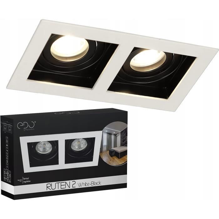 PALLAD 1 MINI Noir IP20 spot de plafond encastré carré noir EDO777125 Edo Solutions - Vente en