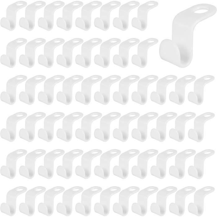 18pcs Crochet de Cintre Gain de Place, Connecteur en Plastique Robuste, Vestiaire pour l'Essentiel, Noir
