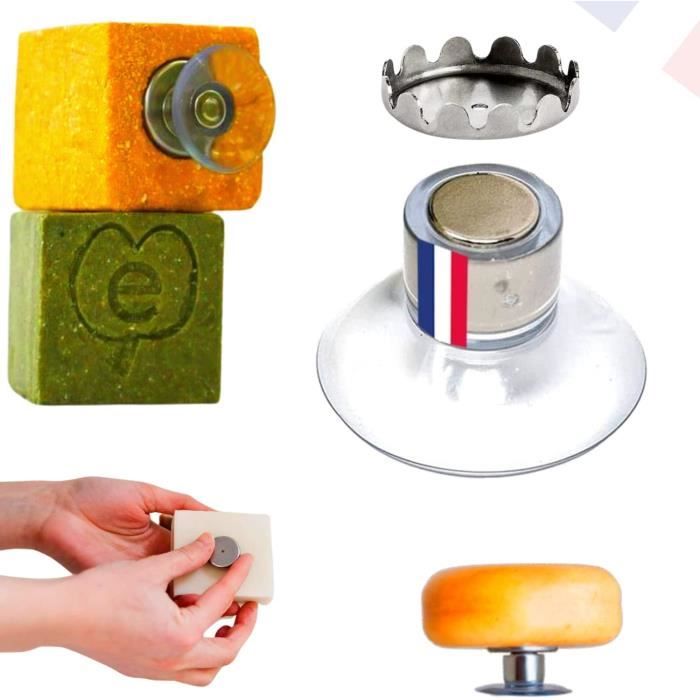 5 Porte-Savons Aimantés Avec Ventouse - Fixation Sans Perçage Pour Salle De Bain Et Cuisine