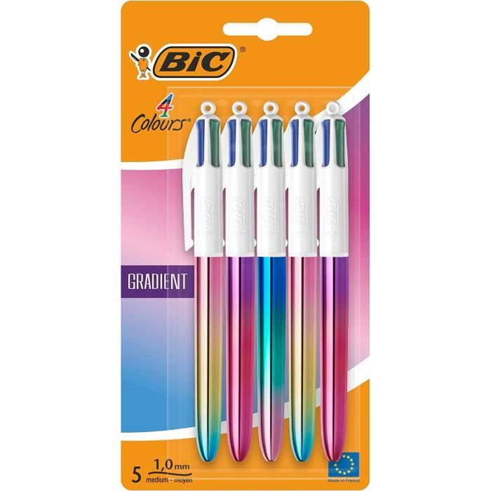 Stylo bille bic Cristal pointe moyenne avec capuchon - Noir