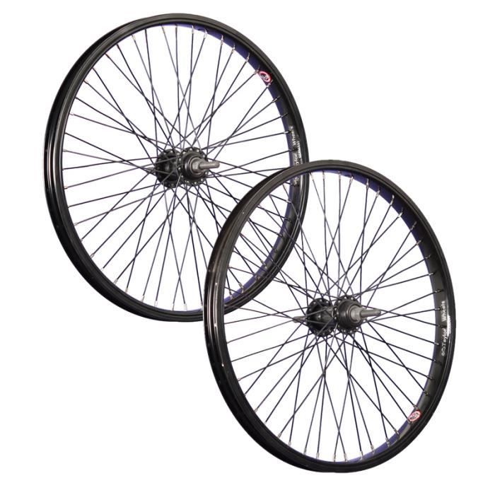Taylor Wheels 20 pouces ensemble roues vélos BMX axe traversant noir Cdiscount Sport