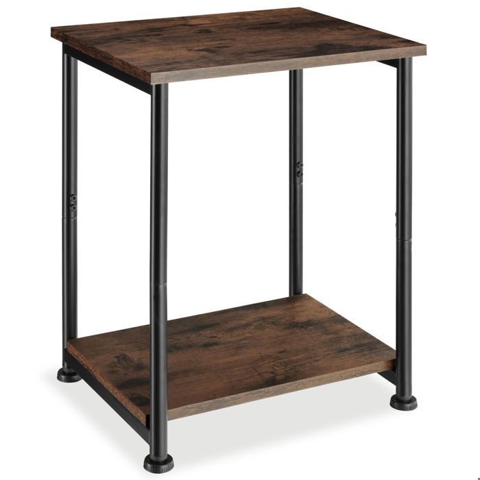 Table dappoint - TECTAKE - Table dappoint YONKERS en bois et acier au style industriel 385 x 30 x 515 cm - Bois foncé