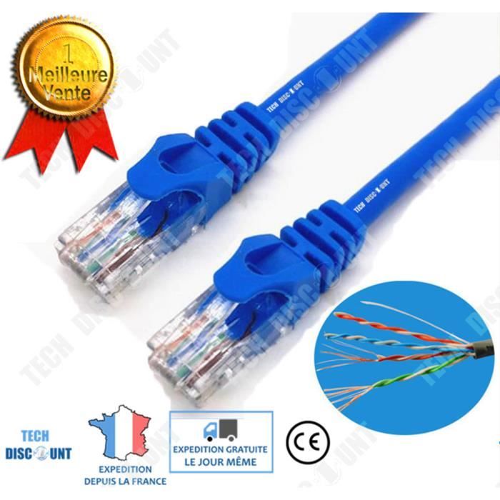TD® cable ethernet lan catégorie 6 haut débit reseau imprimante