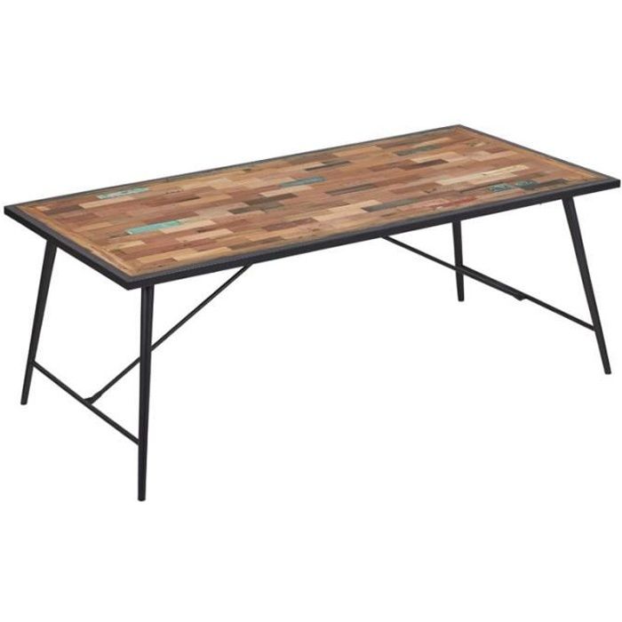 Table A Manger Bois Et Fer Manhattan L 200 X L 100 X H 76