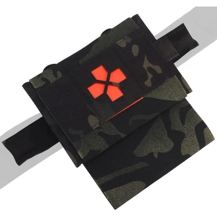 Pochette Médicale Tactique IFAK - Déploiement Rapide - Nylon 500D - Pour Gilet Airsoft / Survie