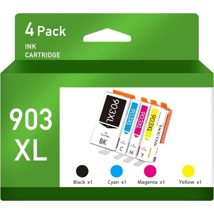 Cartouche d'encre compatible STAROVER pour HP 903XL - Pack de 4 - Noir
