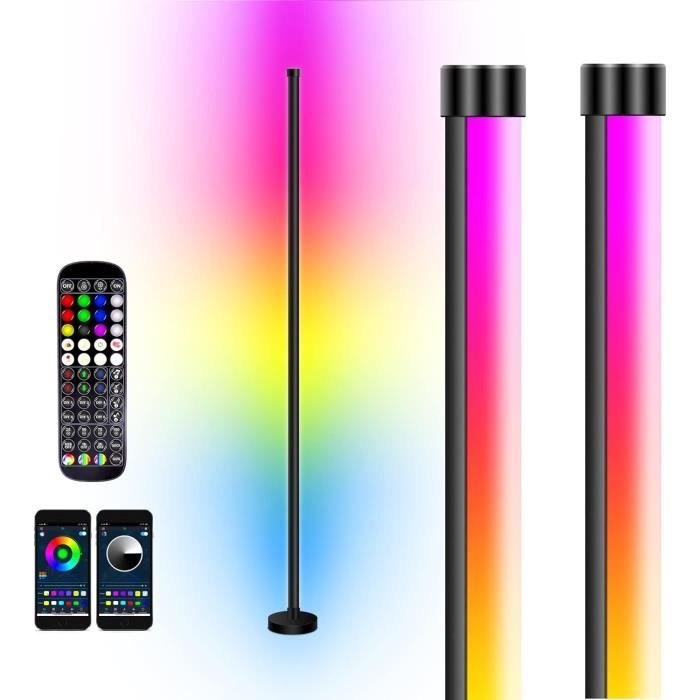 Lampadaire Sur Pied Salon 2 Pièces,Lampe Salon Rgbw Lampe Led Sur Pied