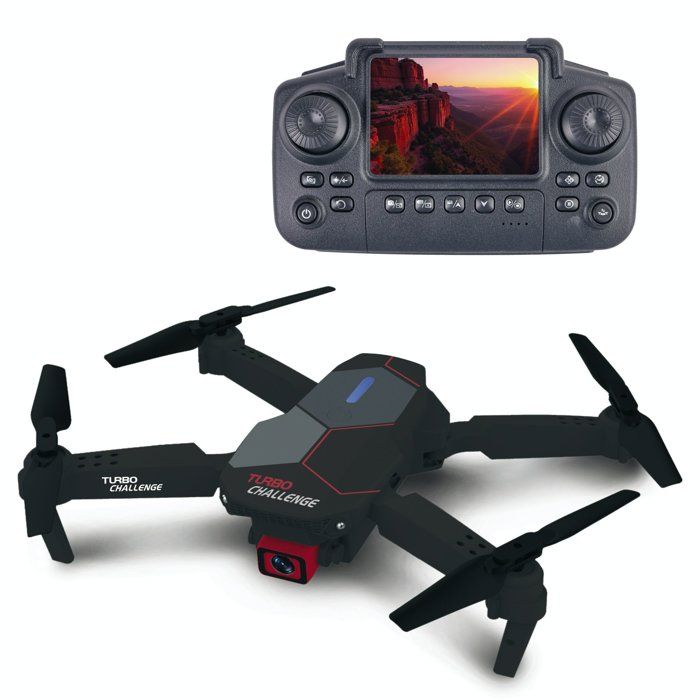 Drone RC TURBO CHALLENGE Elite Drone Screen 400329 avec double caméra écran intégré micro SD 2 batteries USB Neuf - vue 4