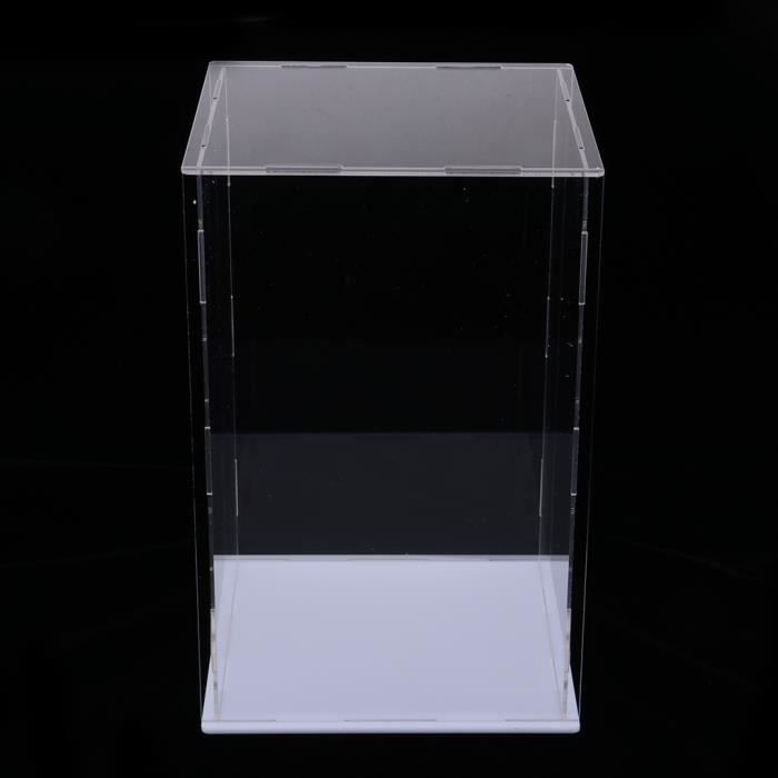 10 x 10 x 10 x 10 cm Assembler une boîte de comptoir avec base noire pour affichage Boîte d'affichage transparente, Vitrine en acrylique transparent 