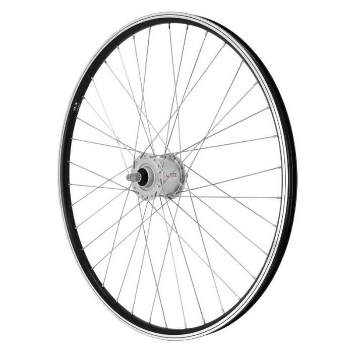 Roue avant VTT Velox Er-10 - Moyeu dynamo Shimano 6V 2.4W - Double paroi - Jante 19c - Noir