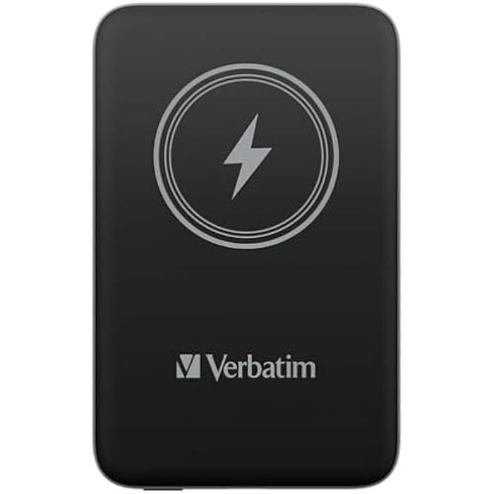 Batterie Externe magnétique sans Fil - VERBATIM - Charge n Go 10000 - Capacité 10000 mAh - Noir