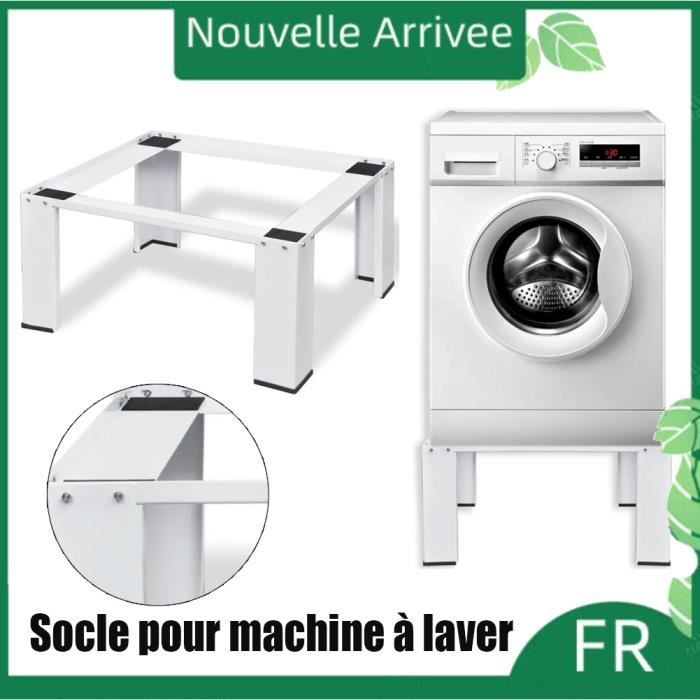 Socle pour machine à laver - VGEBY - Blanc - Acier - 100 kg - Avec tiroir  et pieds antidérapants