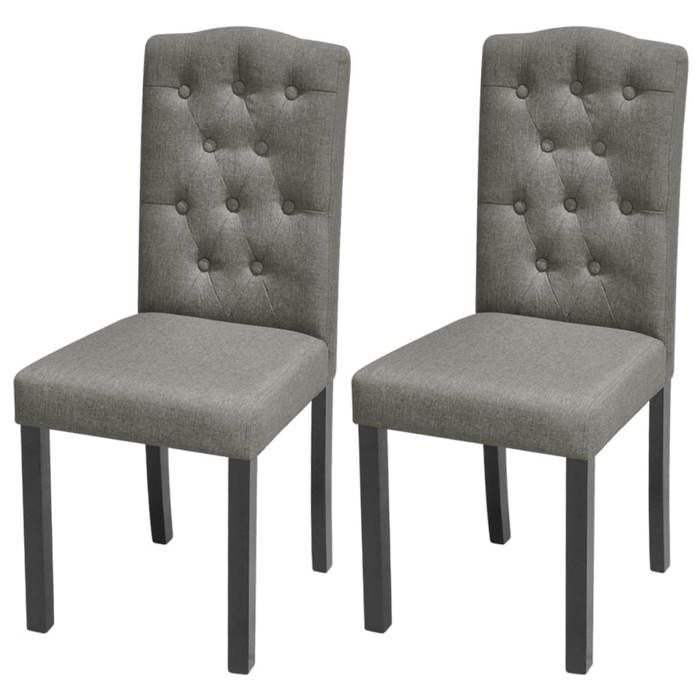 vidaXL 2x Chaise de Salle à Manger Tissu Gris Chaise à Manger Cuisine Meubles 242223