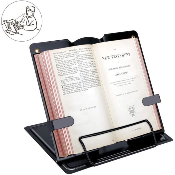 Elonglin Porte-Copie Chevalet Support Réglable De Lecture en ABS Lutrin pour Documents Livres Musique Ipads Tablette Pliable 6 Degré Pupitre de Lecture Serre-Livres pour Bureau Cuisine Blanc 