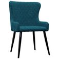 #20368 6 x Chaises de salle à manger Professionnel - Chaise de cuisine Chaise Scandinave - Bleu Velours Parfait-1