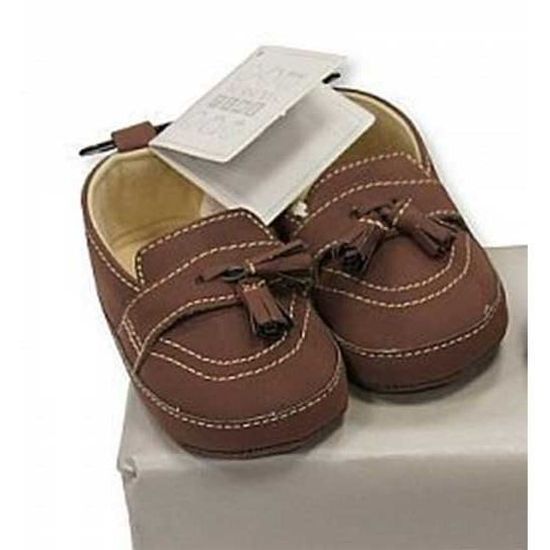 Chaussures Bebe Garcon Mocassin 0 6 Mois P17 Marron Cdiscount
