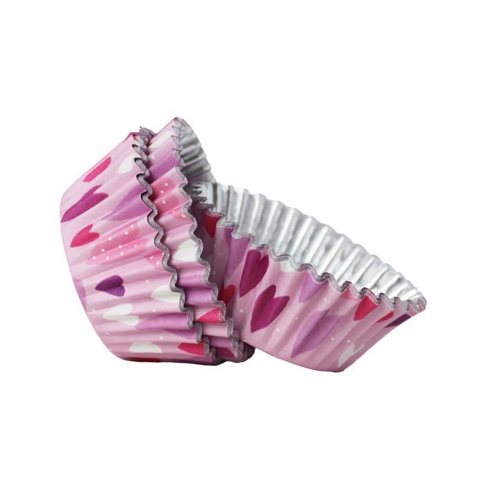 Caissettes à Cupcakes En Aluminium Pour La Saint-Valentin - Set De 30 Cœurs Rouges - PME - 6