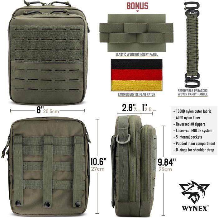 199 Bronzer - Pochette De Vidage Tactique Molle, Pliable, Cordon De