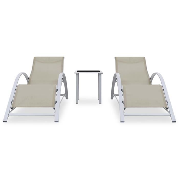 Bonne® 62555 Lot de 2 Chaises longues Bain de soleil Contemporain ...