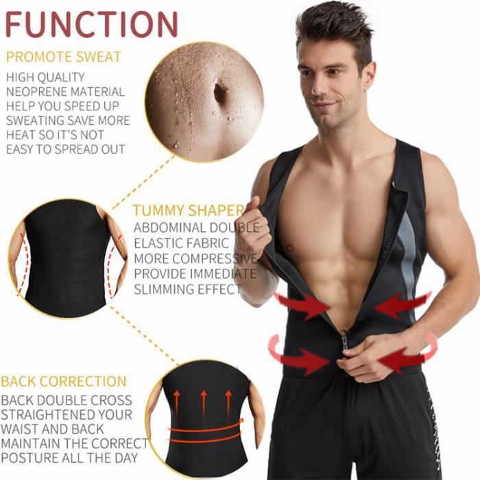 Sauna Sweat Zipper pour Hommes pour la Perte de Poids Chaud