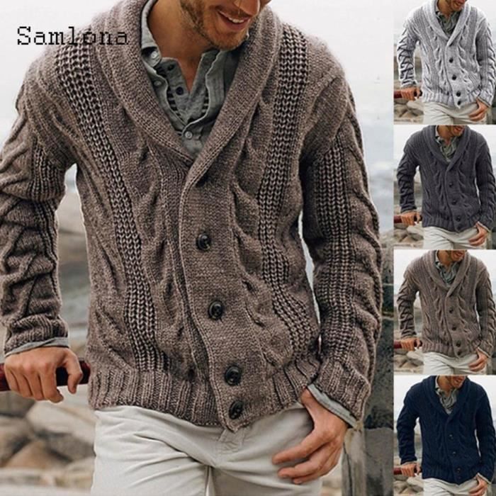 Cardigan homme marron deals
