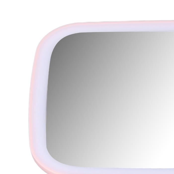 Miroir de courtoisie de voiture avec lumière LED, écran tactile
