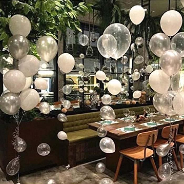 100 Ballons En Latex Blanc 12 Pouces Hélium - Décoration Mariage Anniversaire Baby Shower