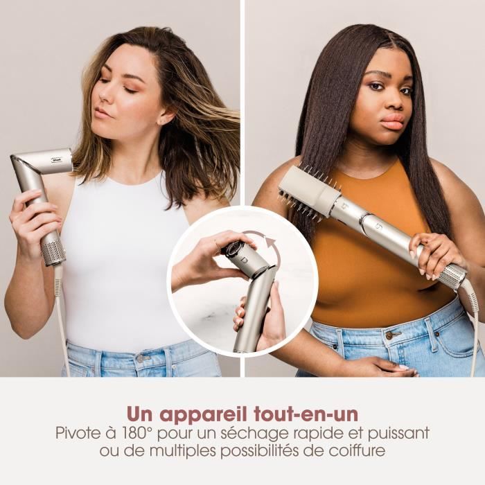 Sèchecheveux & styler 2 en 1 SHARK FLEXSTYLE HD446SLEU 5 accessoires Champagne 1400 W