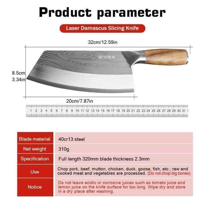 Acheter Couteau de cuisine damas couteau de chasse couteaux utilitaires  japonais en acier inoxydable couteau de boucher pour outils de cuisine