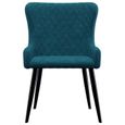 #20368 6 x Chaises de salle à manger Professionnel - Chaise de cuisine Chaise Scandinave - Bleu Velours Parfait-2