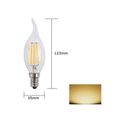 Lot de 12 Ampoules LED Bougie 4W Blanc Chaud 2700k Flame Tip Bright OUGEER - E14 - Non Dimmable-2