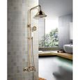 ROUSSEAU Colonne de douche avec robinet mélangeur Retro - Vieux-bronze-2