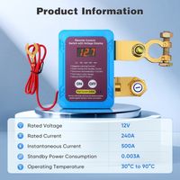 Coupe-circuit Batterie 12V 240A Avec Télécommande - Protection Automatique Contre La Décharge - Affichage LED De Tension - Pour Voiture, Camping-car, Bateau, VTT