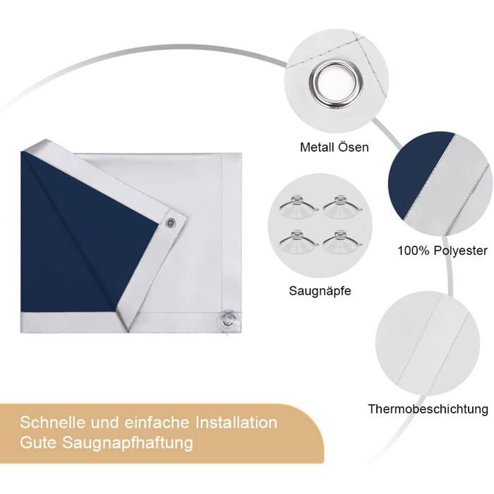 Store Occultant Fenêtre De Toit 130x146 Cm | Tissu 100% Opaque Isolation Thermique Sans Perçage