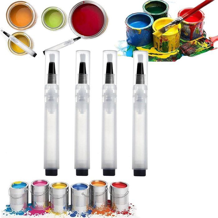 Milan Pinceau Water Brush – Réservoir D'Eau 8 Ml – Pointe Ronde Synthétique 4 Mm – Idéal Aquarelle Et Encres – Bouton Poussoir Réglable