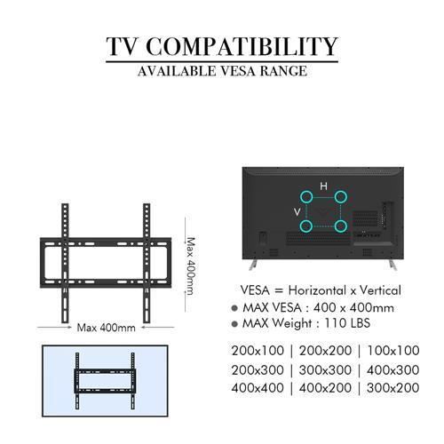 FORGING MOUNT Support TV Mobile Sur Roulettes - Pour Écrans 23 à 60 Pouces, 40kg Max, VESA 400x400