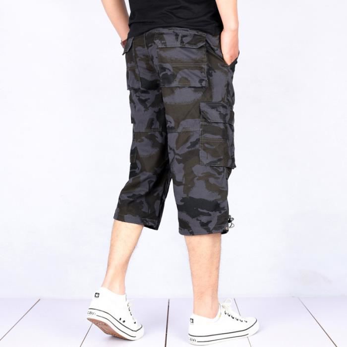 Short Cargo Camouflage Homme - Bermuda Multipoches Pour Sport Et Outdoor