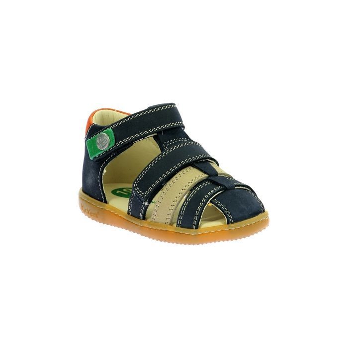 Sandales Cuir Kickers Kick Pod - Marine-Beige-Orange Marine-beige ...