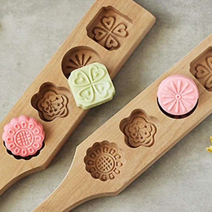 Tampon Bois Traditionnel Tampons En Bois Pour Gâteau De Lune - Moule à Gâteau Traditionnel Chinois Chinois - Tampon Manuel Rond En Bois - Pour Dessert - Moule à Gâteau De Lune
