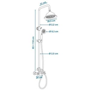 Bras De Douche Universel Waterworks - Chromé Poli - 7 1/2 Pouces - Neuf Sous Emballage