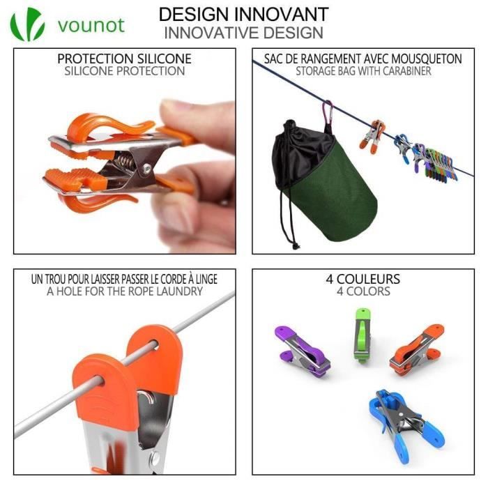 Pince à corde acrylique pour bâche mouche et auvent camping robuste et  durable